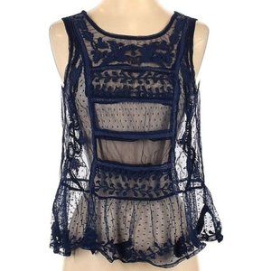 Anthropologie Lilka Blue Sheer Tank - Size Small